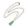 Natural Amazonite Faceted Trapezoid Pendant 304 Stainless Steel Satellite Chain Necklaces NJEW-JN06071-02-3