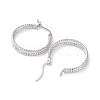 Rhodium Plated 925 Sterling Silver Hoop Earrings X-EJEW-K258-14P-1