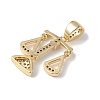 Rack Plating Brass Micro Pave Cubic Zirconia Pendants KK-F848-04G-4