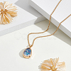 1Pc Brass Clear Glass Teardrop Locket Pendant Necklaces NJEW-NB0001-34-4