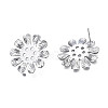 Brass Stud Earring Findings KK-N232-333P-2