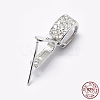 Anti-Tarnish Rhodium Plated 925 Sterling Silver Micro Pave Cubic Zirconia Pendant Bails STER-P034-43P-6