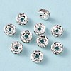 Brass Grade A Rhinestone Spacer Beads RSB036NF-01-2