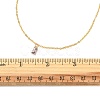 Glass Rectangle Pendant Necklace with Golden Brass Cable Chains Necklace for Women NJEW-FZ00011-3