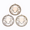 Undyed Natural Wooden Big Pendants WOOD-N007-076-1