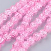 Spray Painted Crackle Glass Beads Strands CCG-Q001-10mm-02-1