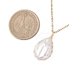 Baroque Natural Keshi Pearl Teardrop Pendant 304 Stainless Steel Cable Chain Necklaces for Women NJEW-JN05757-3