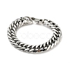 Non-Tarnish 201 Stainless Steel Cuban Link Chains Bracelet for Men Women Hand Polished BJEW-H550-07D-P-1
