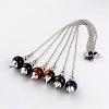 Natural & Synthetic Mixed Stone Sphere Dowsing Pendulums BJEW-E292-A-1