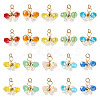 20Pcs 10Colors Glass Beaded Pendants FIND-TA0009-21-1