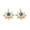 Brass Micro Pave Clear Cubic Zirconia Pendants ZIRC-E006-04G-04-2