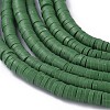 Flat Round Handmade Polymer Clay Bead Spacers CLAY-R067-4.0mm-46-3