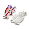 Alloy Enamel Couple Heart Connector Charms PALLOY-K018-01P-3