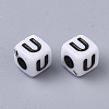 White Opaque Acrylic Beads X-MACR-R869-02U-2