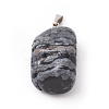Natural Snowflake Obsidian Pendants G-K302-B04-2