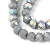 AB Color Plated Opaque Glass Rondelle Beads Strands EGLA-T029-4mm-09A-3