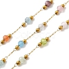 Handmade 304 Stainless Steel & Cat Eye Beaded Chains CHS-L031-02G-1