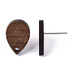 Walnut Wood Stud Earring Findings MAK-N033-007-3