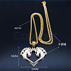 Hip-hop Style 201 Stainless Steel Laser Cut Double Horse Heart Pendant Necklaces FS-WGDE3BC-02-4