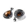 Natural Tiger Eye Teardrop Pendants G-A093-03AS-03-2