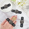 6Pcs Alloy with Imitation Leather Scarf Clips AJEW-CL0004-82C-3