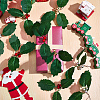 45Pcs Foam & Cloth Artificial Holly Leaves AJEW-SC0031-52B-7