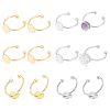 12Pcs 2 Colors Brass Open Cuff Ring Findings KK-UN0001-28-1