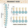 1Pc Alloy Enamel Flat Round with Number Charm Knitting Row Counter Chains DIY-BC0006-92-2