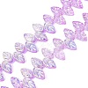 Electroplate Transparent Glass Beads Strands EGLA-N056-03A-07-1