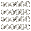 24Pcs 6 Styles 201 Stainless Steel Grooved Finger Ring Settings STAS-ME0003-12P-1