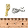 Rack Plating Brass Micro Pave Clear Cubic Zirconia Ice Pick Pinch Bails KK-K340-13-3