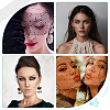 Vintage Polyester Rhinestone Mesh Face Veils for Women AJEW-WH0348-705-5