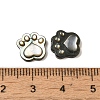 Natural Black Lip Shell Cat Paw Print Beads SHEL-M021-04-3