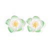 Plumeria Flower Opaque Resin Cabochons CRES-T025-30G-02-1