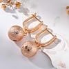 Brass Shimmer Hoop Earrings EJEW-K300-29G-3