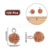 ARRICRAFT 120Pcs Undyed Natural Rudraksha Charms WOOD-AR0001-30-2