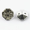 2-Hole Taiwan Acrylic Rhinestone Octagon Buttons X-BUTT-F016-25mm-19-2