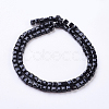 Faceted Black Glass Cube Bead Strands X-GLAA-R041-6x6mm-20-2