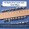 60Pcs 12 Styles Alloy Tube Bails FIND-YW0005-90-3