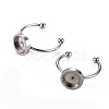 Non-Tarnish 201 Stainless Steel Cuff Pad Ring Settings X-STAS-S080-042C-P-5