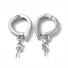 Brass Micro Pave Clear Cubic Zirconia Twister Clasps KK-P223-39P-1