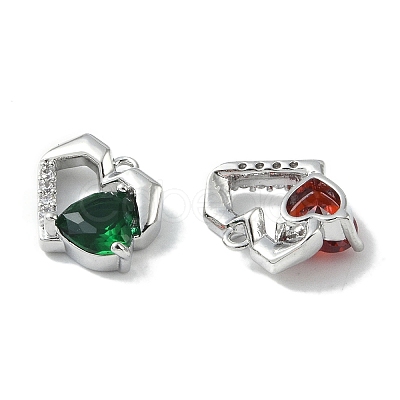 Brass Micro Pave Cubic Zirconia Charms KK-H482-01P-1