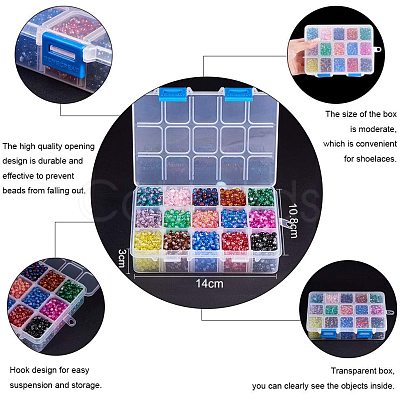Spray Painted Crackle Glass Beads CCG-PH0002-14-1