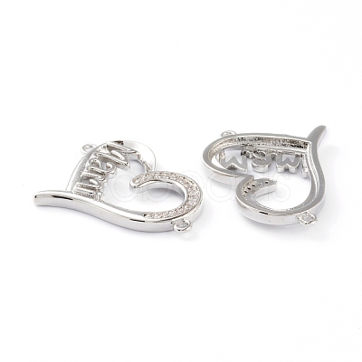 Brass Micro Pave Clear Cubic Zirconia Links ZIRC-J039-13P-1