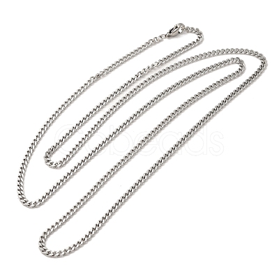 Non-Tarnish 304 Stainless Steel Curb Chain Necklaces LS-NJEW-D065-01P-1