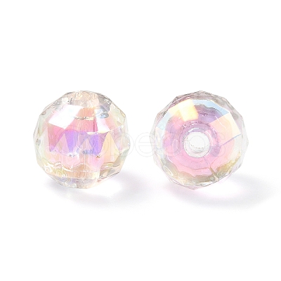 Two Tone UV Plating Rainbow Iridescent Acrylic Beads TACR-D010-06B-1