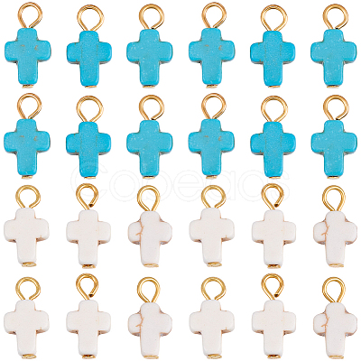 60Pcs Dyed Synthetic Turquoise Pendants FIND-BM0001-60A-1
