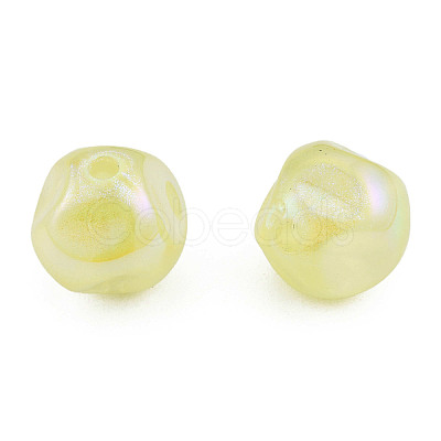 Electroplate Rainbow Iridescent Plating Acrylic Beads TACR-T025-002C-1