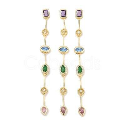 Brass Micro Pave Cubic Zirconia Big Pendants KK-U058-55G-1