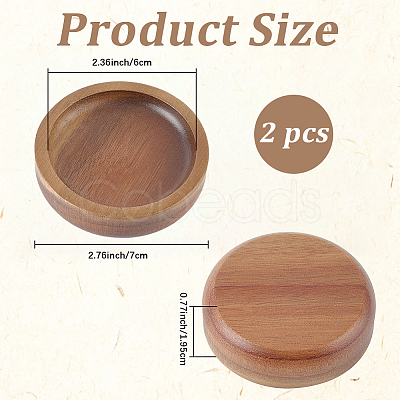 Wood Flat Round Jewely Display Tray LS-ODIS-WH20003-05A-1